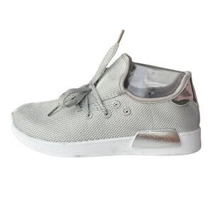 Twisted Jr Kid’s Girls Shoes Silver Lace Up Sneaker Size 4